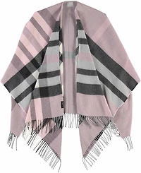Fraas Women's Plaid Cape Sweater with Fringe-Trim