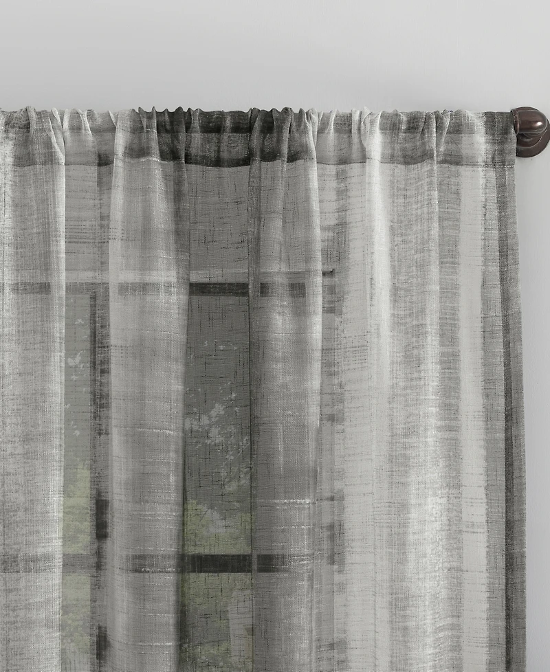 Shibori Stripe Linen Blend Curtain