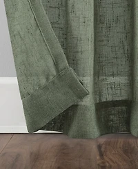 Burlap Weave Linen Blend Tab Top Curtain
