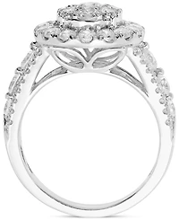 Diamond Oval Cluster Engagement Ring (2 ct. t.w.) in 14k White Gold