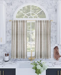Slub Texture Stripe Cotton Cafe Curtain Pair