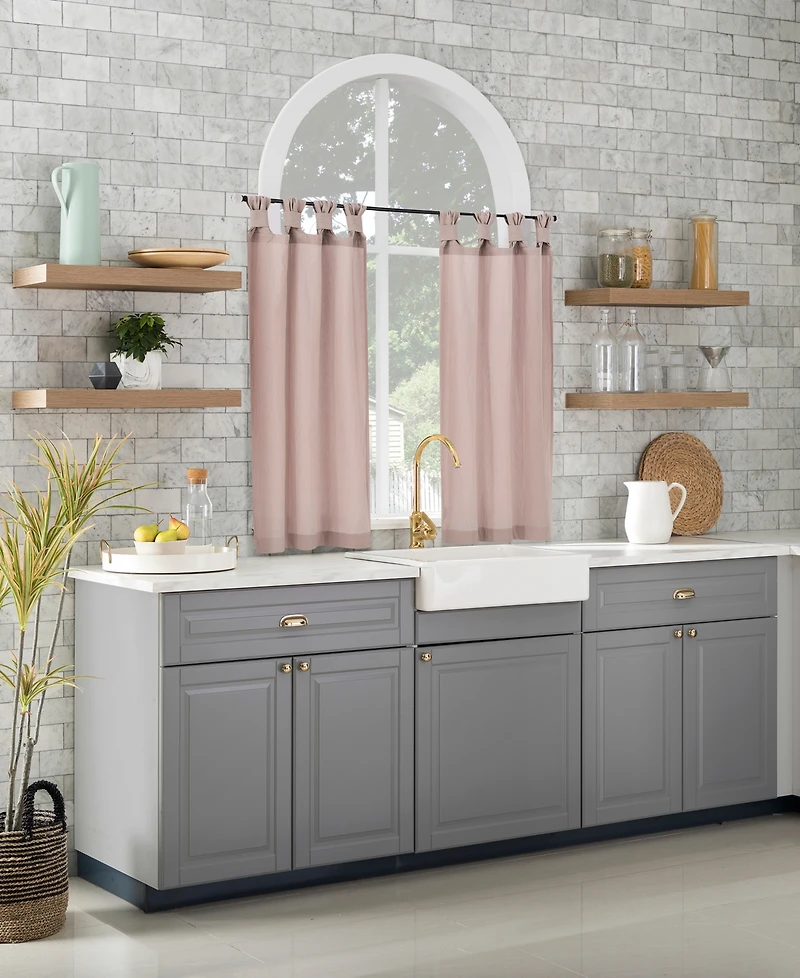 Washed Cotton Twist Tab Cafe Curtain Pair