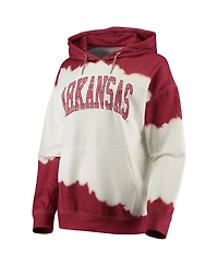 Women's Gameday Couture White, Cardinal Arkansas Razorbacks For the Fun Double Dip-Dyed Pullover Hoodie