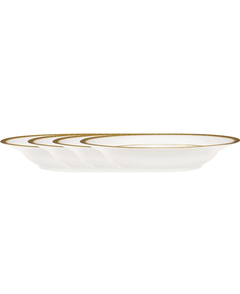 Noritake Charlotta Gold Set of 4 Rim Soup Bowls, Service For 4