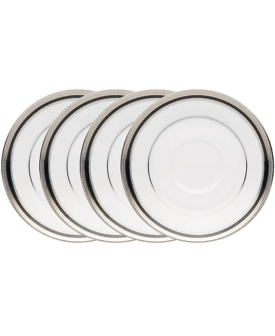 Noritake Austin Platinum Set of 4 Saucers, Service For 4