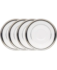 Noritake Austin Platinum Set of 4 Saucers, Service For 4