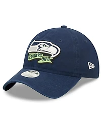 Women's New Era College Navy Seattle Seahawks 2022 Sideline Adjustable 9TWENTY Hat