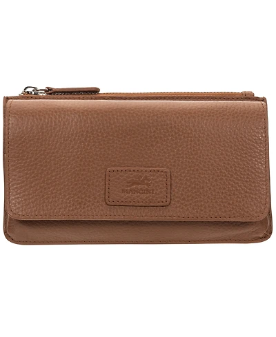 Mancini Women's Pebbled Collection Rfid Secure Crossbody Wallet