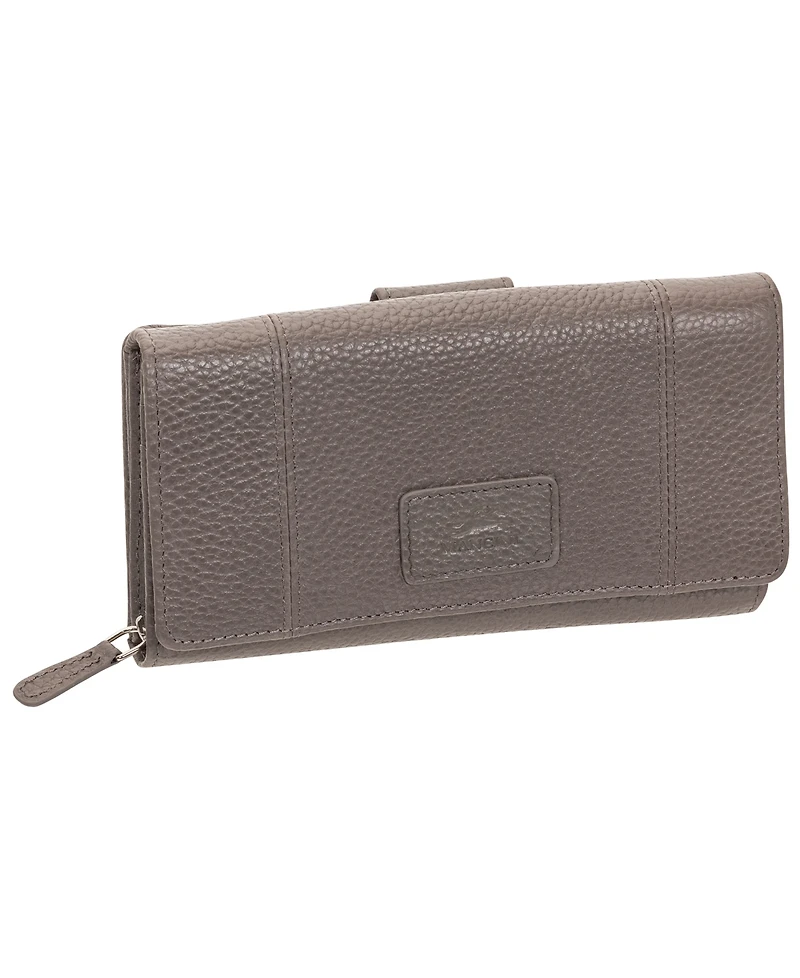 Mancini Women's Pebbled Collection Rfid Secure Mini Clutch Wallet