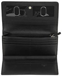 Mancini Women's Basket Weave Collection Rfid Secure Trifold Wallet