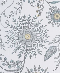 No. 918 Janelle Medallion Floral Semi Sheer Grommet Curtain Panel