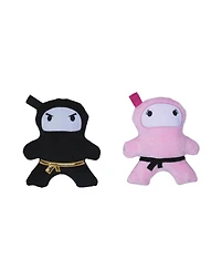 Pink & Black Ninja Love Plush Dog Toy Gift Set – with Squeaker & Crinkle Paper for Fun Play, Durable for Chewing, Perfect for Playtime and Cudd