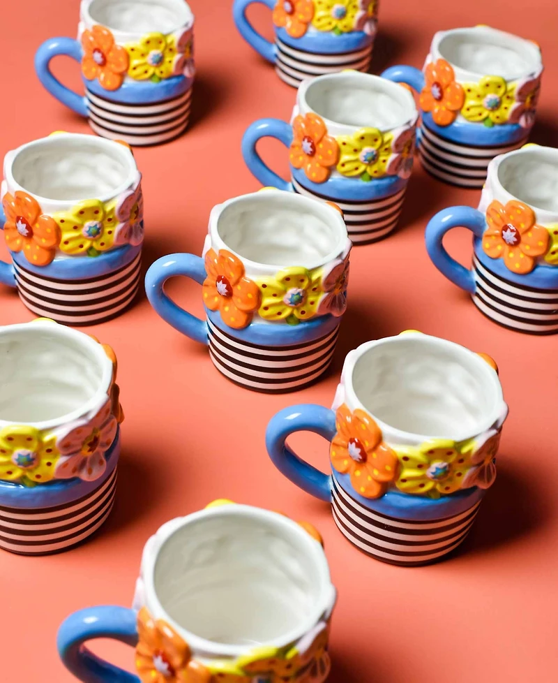 Happy Everything by Laura Johnson Flowers Shaped Mug 16 oz
