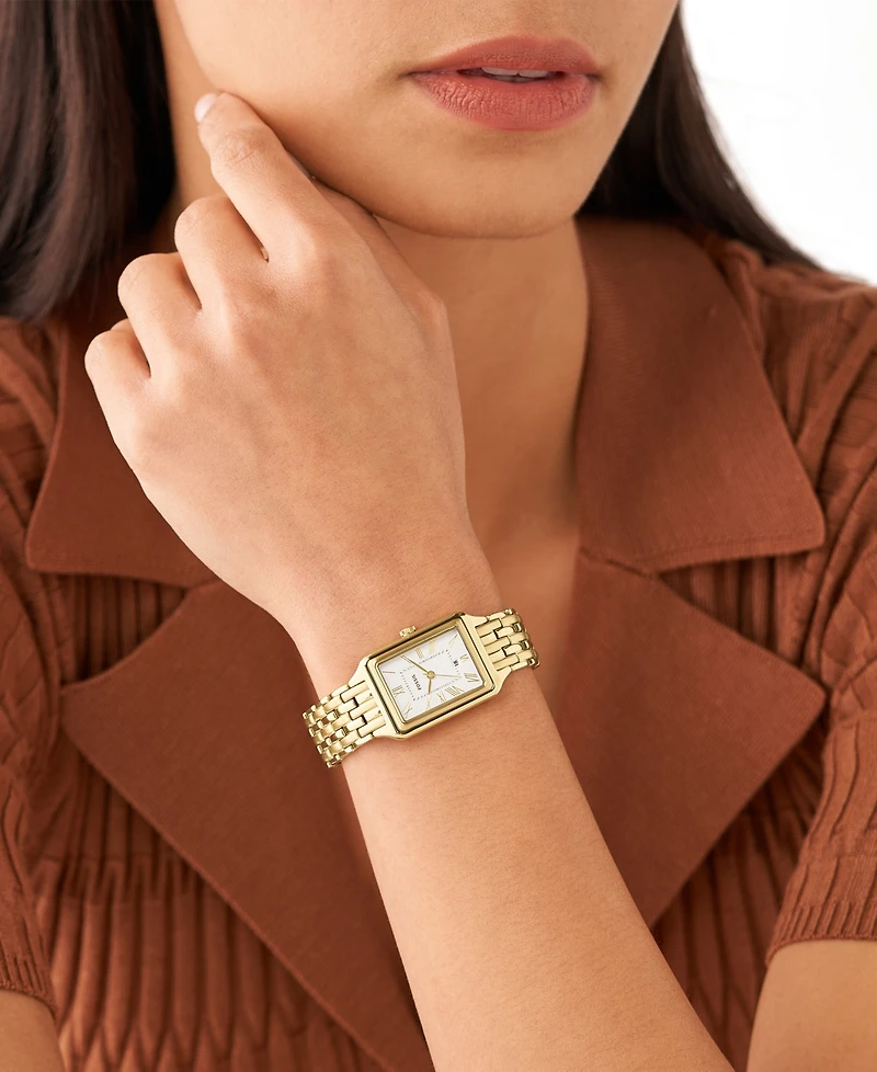 Fossil Women's Raquel Gold-Tone Stainless Steel Bracelet Watch, 23mm