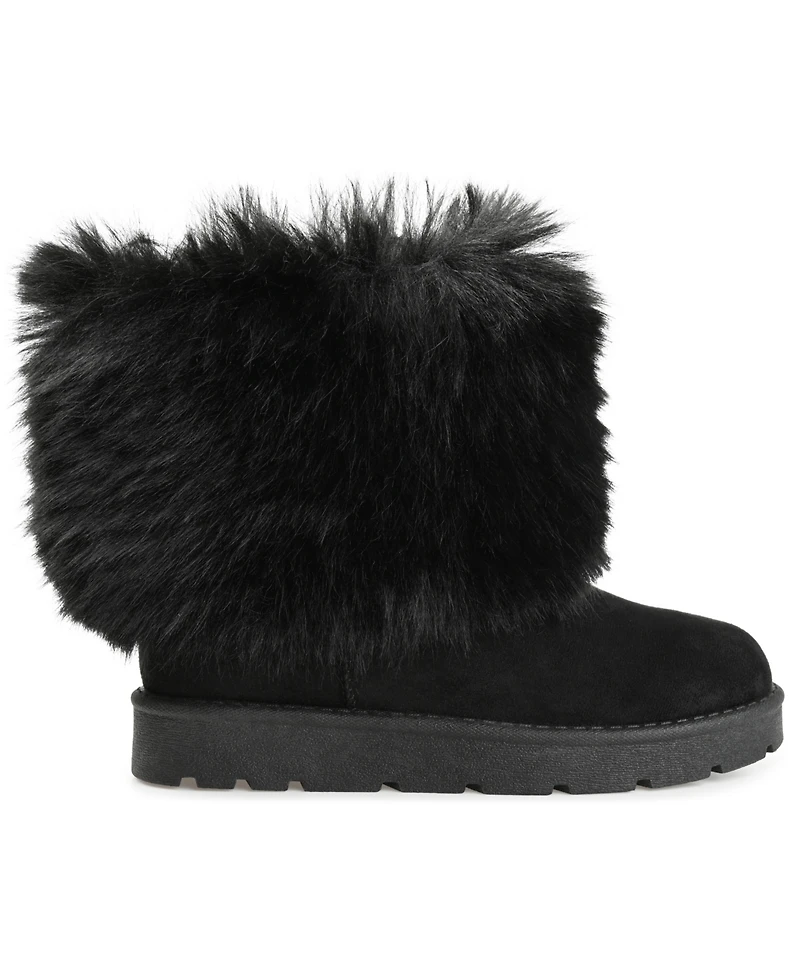Journee Collection Women's Shanay Lug Sole Faux Fur Cold Weather Boots