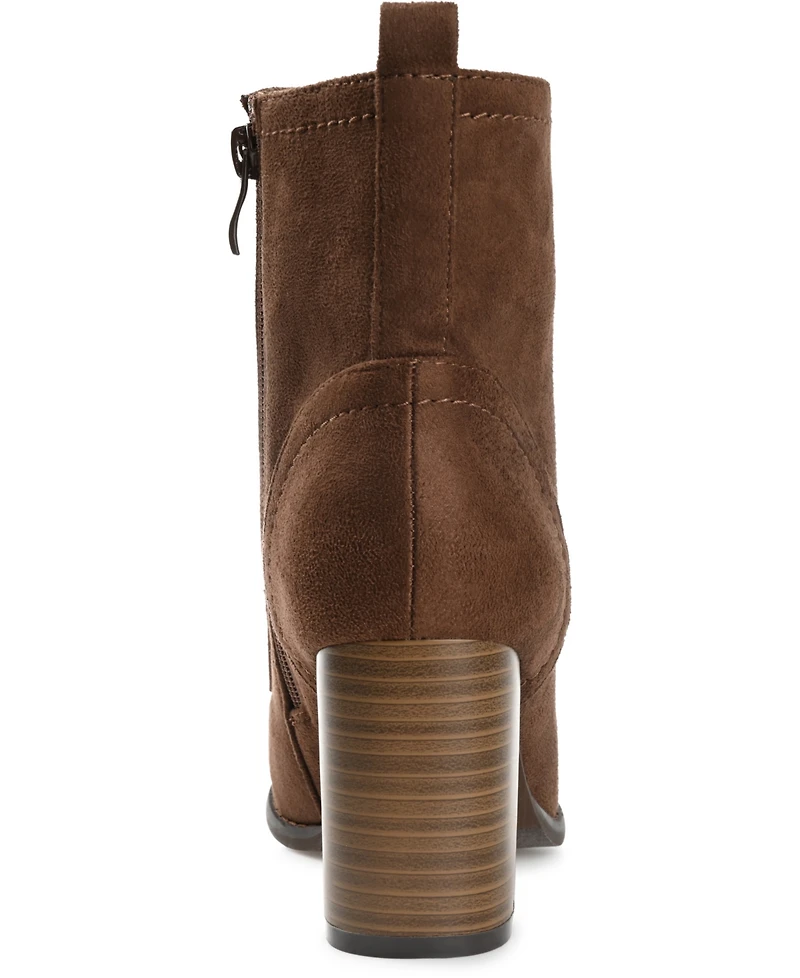 Journee Collection Women's Baylor Lace Up Stacked Heel Booties