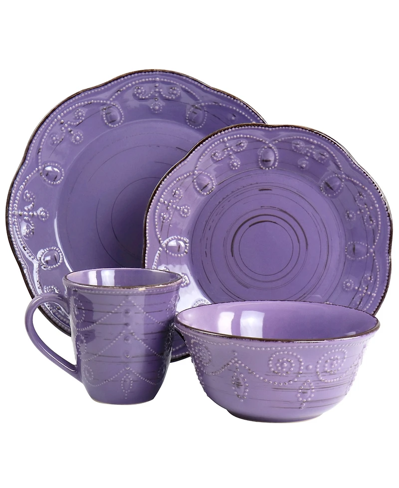 Elama Aitana 16 Pc. Dinnerware Set, Service for 4