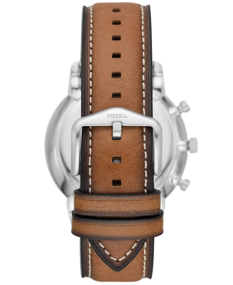 Fossil Men's Neutra Chronograph Brown Leather Strap Watch, 44mm