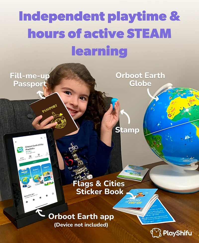 Playshifu Orboot Earth Educational Interactive Globe Set, 5 Pieces