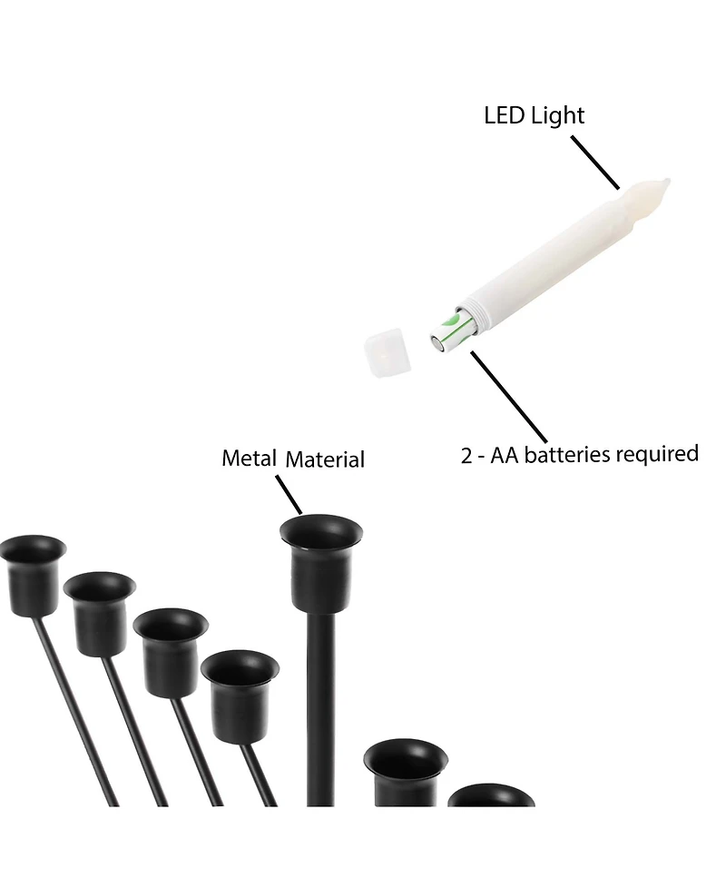 9 Branch Electric Chabad Judaic Chanukah Menorah with Led Candle Design Candlestick