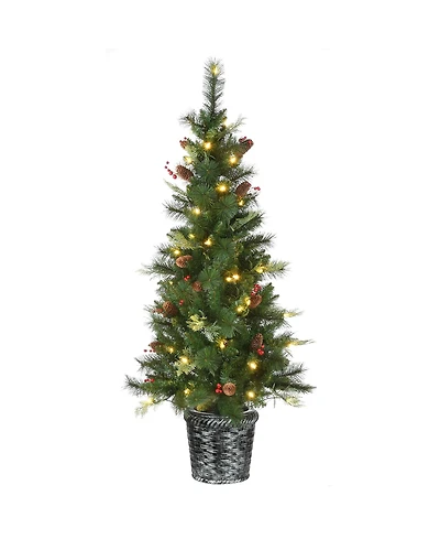 National Tree Company 5' Buzzard Pine Entrance Tree with Led Lights