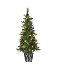 National Tree Company 5' Buzzard Pine Entrance Tree with Led Lights