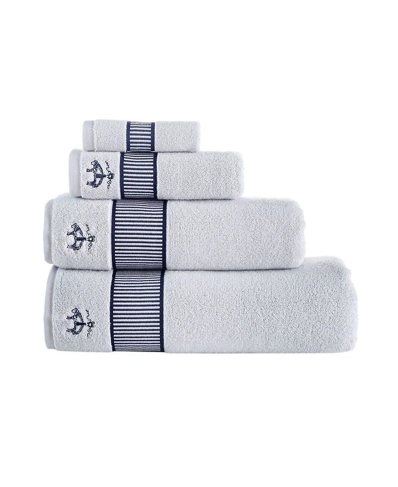 B by Brooks Brothers Fancy Border Turkish Cotton Bath Towel, 55" x 28"