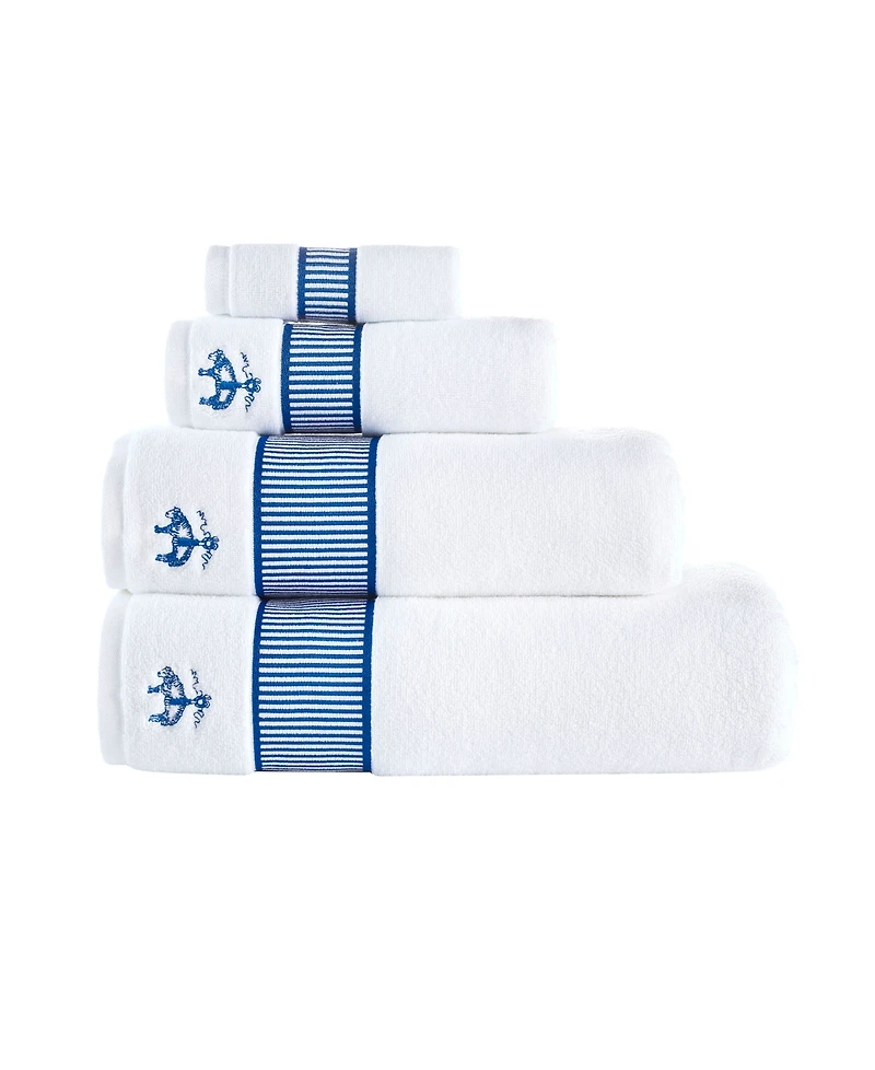 B by Brooks Brothers Fancy Border Turkish Cotton Washcloth, 12" x 12"