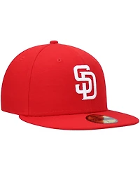 Men's New Era Red San Diego Padres Logo White 59FIFTY Fitted Hat