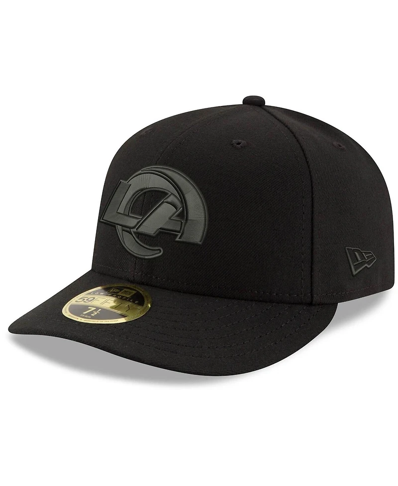 Men's New Era Black Los Angeles Rams on Low Profile 59FIFTY Ii Fitted Hat