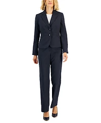 Le Suit Women's Two-Button Pinstriped Pantsuit Set