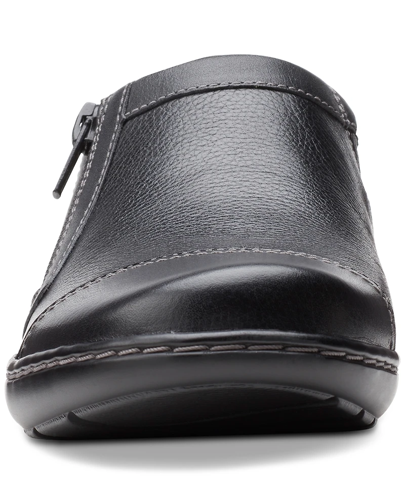 Clarks Women's Cora Giny Cushioned Zip Loafer Flats