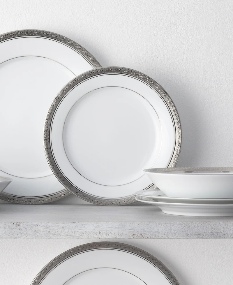 Noritake Crestwood Platinum Set of 4 Salad Plates, Service For 4