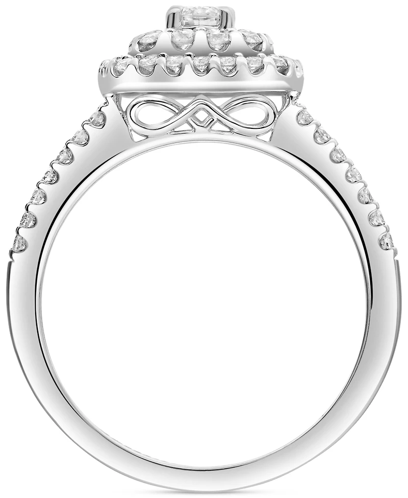 Diamond Double Halo Engagement Ring (3/4 ct. t.w.) in 14k White Gold