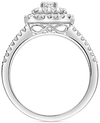 Diamond Double Halo Engagement Ring (3/4 ct. t.w.) in 14k White Gold