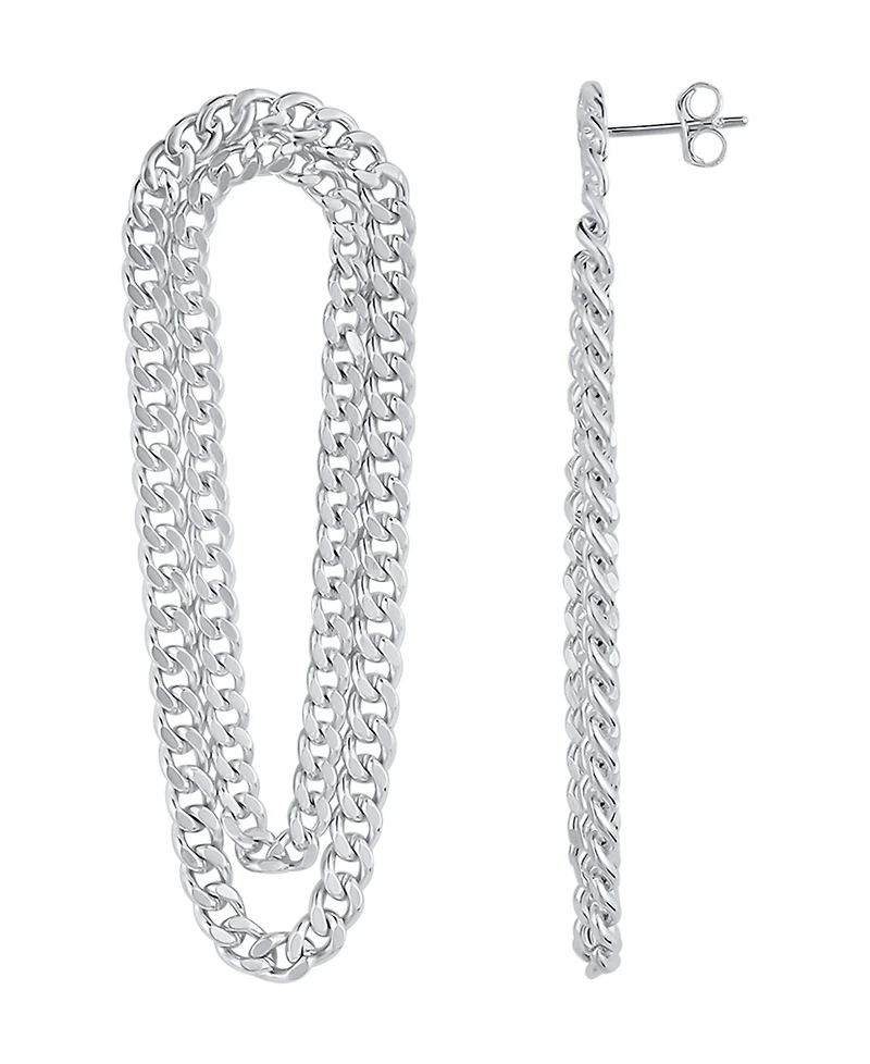 And Now This Double Row Chain Drop Earring