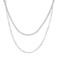 And Now This Double Row Chain with Cubic Zirconia Tennis Necklace and Clip Chain Necklace