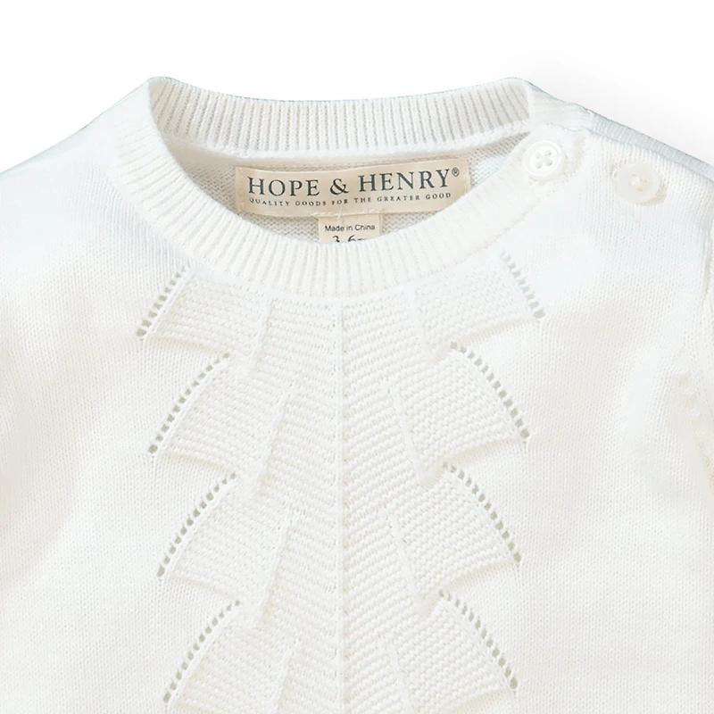 Hope & Henry Baby Boys Sweater Gown and Bonnet Set
