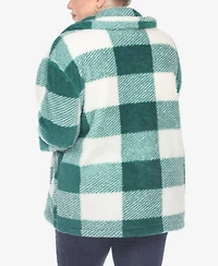 White Mark Plus Plaid Shacket Jacket