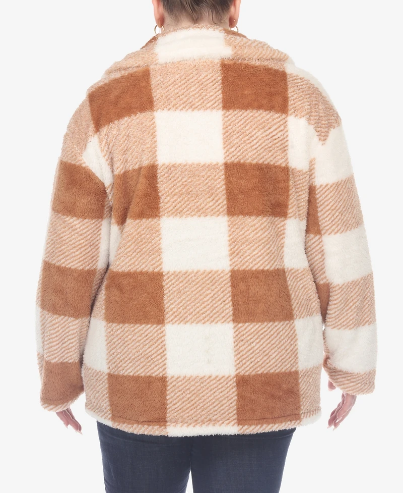 White Mark Plus Plaid Shacket Jacket
