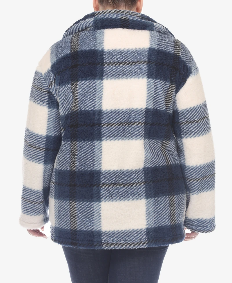 White Mark Plus Plaid Shacket Jacket