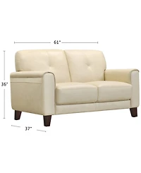 Closeout! Ashlinn 61" Tufted Pastel Leather Loveseat, Created for Macy's