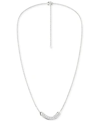 Forever Grown Diamonds Lab-Created Diamond Curved Bar 18" Collar Necklace (1/2 ct. t.w.) in Sterling Silver, 16 + 2" extender