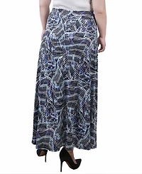 Ny Collection Plus Maxi A-Line Skirt with Front Faux Belt