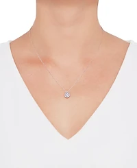 Forever Grown Diamonds Lab-Created Diamond Teardrop Halo Cluster Pendant Necklace (3/8 ct. t.w.) in Sterling Silver, 16" + 2" extender
