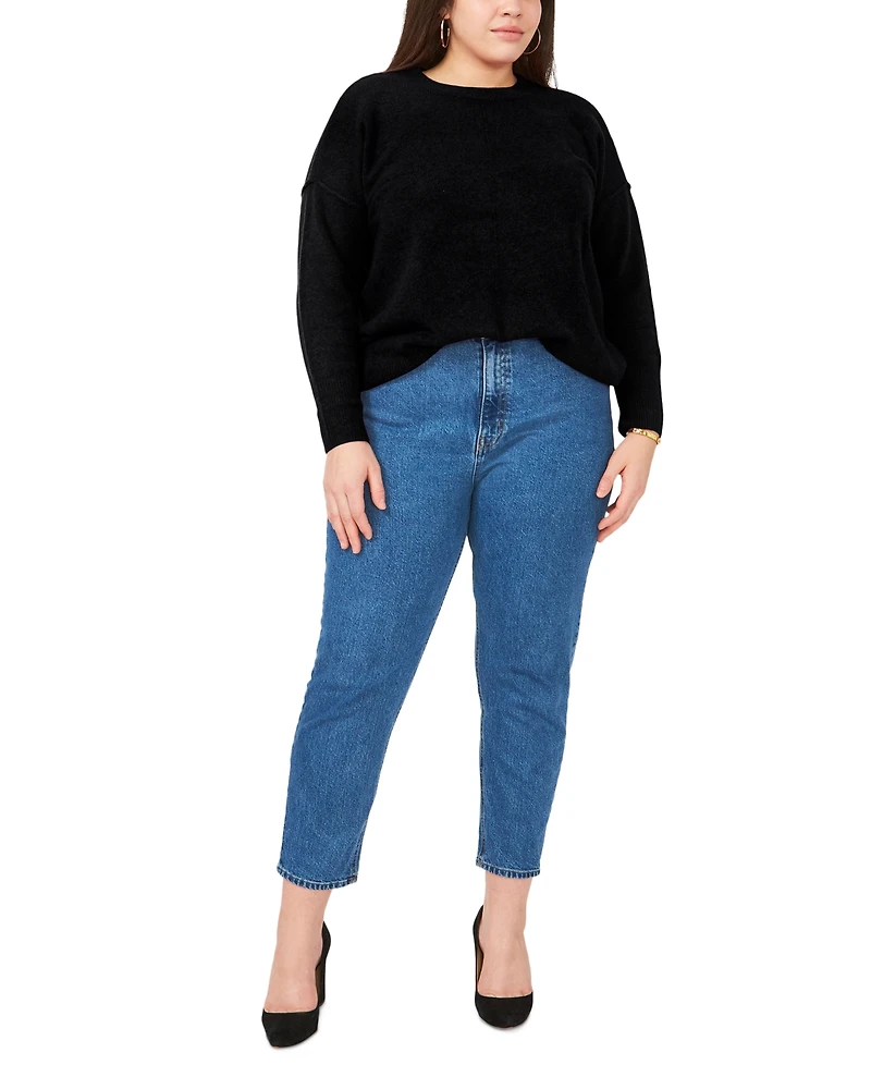 Vince Camuto Plus Cozy Long Sleeve Extend Shoulder Sweater