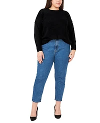 Vince Camuto Plus Cozy Long Sleeve Extend Shoulder Sweater