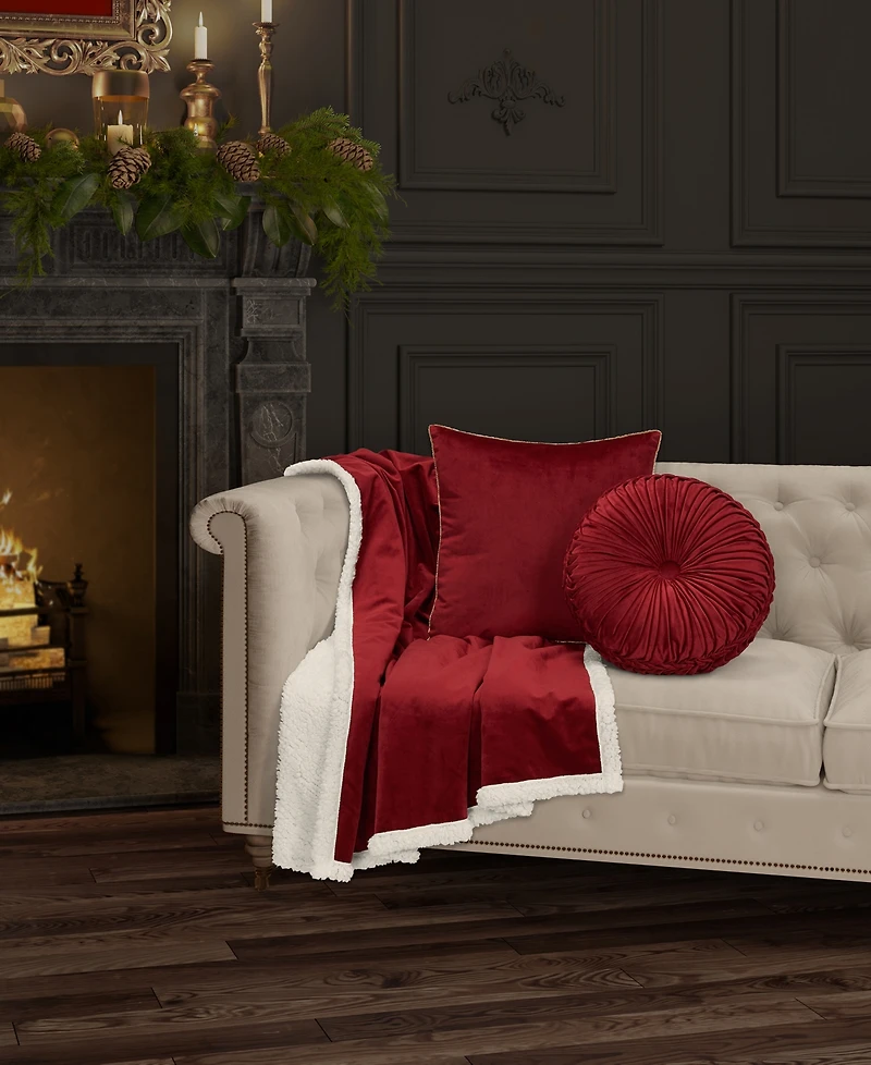 J Queen New York Noelle Tufted Decorative Pillow, 15" Round