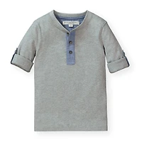 Hope & Henry Boys Henley Tee with Rolled Sleeves