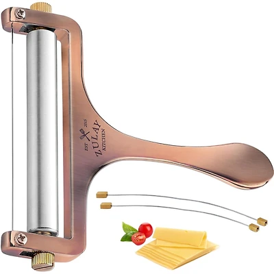 Stainless Steel Wire Cheese Slicer - Adjustable Hand Held Cutter with 2 Extra Wires